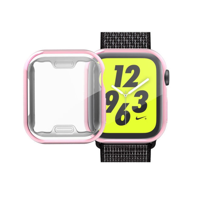Full Coverage Plating TPU Case for Apple Watch Series 5 & 4 40mm(Pink)-garmade.com