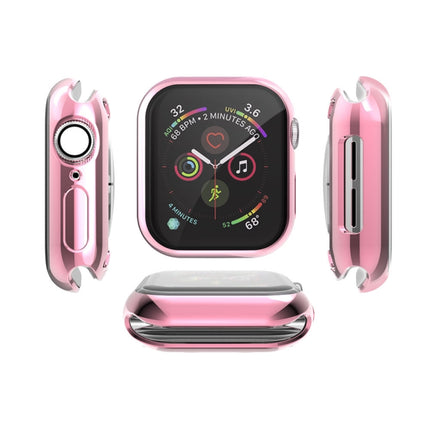 Full Coverage Plating TPU Case for Apple Watch Series 5 & 4 40mm(Pink)-garmade.com