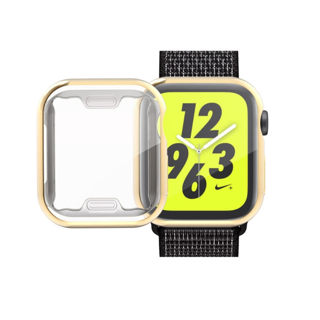Full Coverage Plating TPU Case for Apple Watch Series 5 & 4 40mm(Gold)-garmade.com