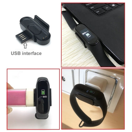 For Xiaomi Mi Band 4 Charger Charging Dock Base Stand Holder with 1m Charging Cable(Black)-garmade.com