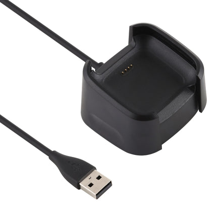 For Fitbit Versa 2 Charger Charging Dock Base Stand Holder with 1m Charging Cable(Black)-garmade.com