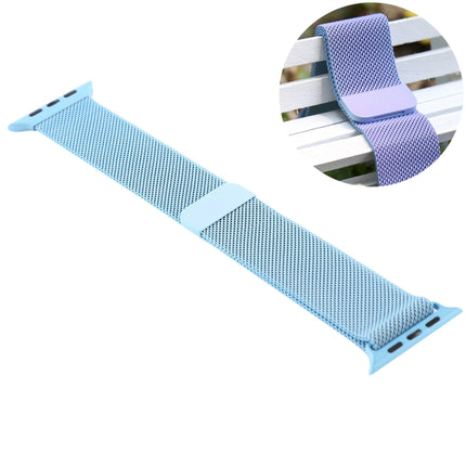 For Apple Watch Series 6 & SE & 5 & 4 40mm / 3 & 2 & 1 38mm Color-changing Magnetic Nylon Watch Strap (Sky Blue)-garmade.com