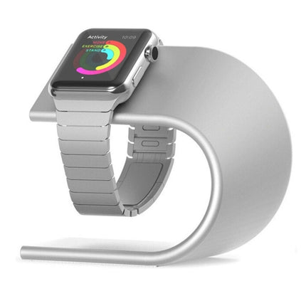 For Apple Watch 38mm / 42mm U Shape Aluminum Stand Charger Holder(Silver)-garmade.com