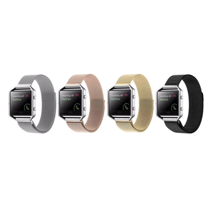 For Fitbit Blaze Watch Loop Magnetic Closure Clasp Stainless Steel Watchband(Black)-garmade.com