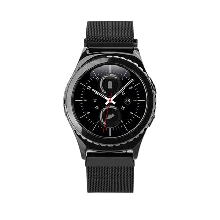 For Samsung Gear S2 Classic / S2 Watch Loop Magnetic Closure Clasp Stainless Steel Watchband(Black)-garmade.com