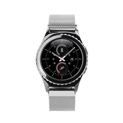 For Samsung Gear S2 Classic / S2 Watch Loop Magnetic Closure Clasp Stainless Steel Watchband(Silver)-garmade.com