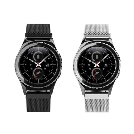 For Samsung Gear S2 Classic / S2 Watch Loop Magnetic Closure Clasp Stainless Steel Watchband(Black)-garmade.com