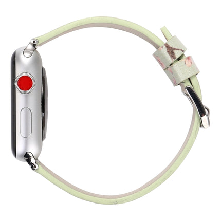 Fashion Plum Blossom Pattern Genuine Leather Wrist Watch Band for Apple Watch Series 3 & 2 & 1 42mm-garmade.com