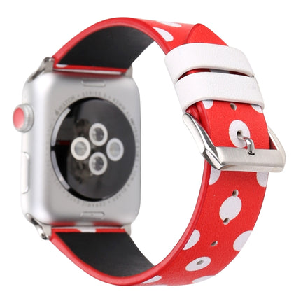 Simple Fashion Dot Pattern Genuine Leather Wrist Watch Band for Apple Watch Series 3 & 2 & 1 38mm-garmade.com