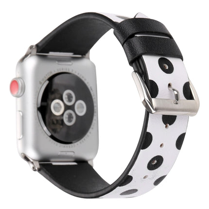 Simple Fashion Dot Pattern Genuine Leather Wrist Watch Band for Apple Watch Series 3 & 2 & 1 38mm-garmade.com