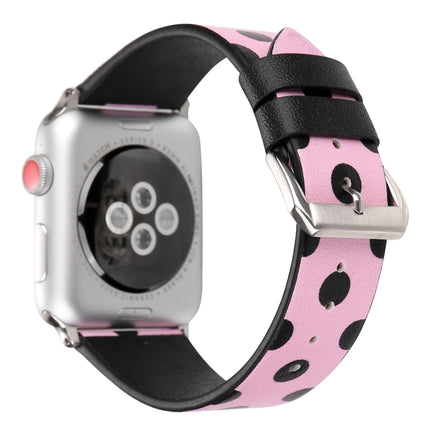 Simple Fashion Dot Pattern Genuine Leather Wrist Watch Band for Apple Watch Series 3 & 2 & 1 42mm-garmade.com