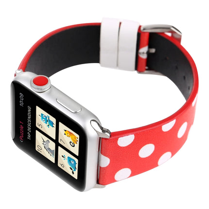 Simple Fashion Dot Pattern Genuine Leather Wrist Watch Band for Apple Watch Series 3 & 2 & 1 42mm-garmade.com