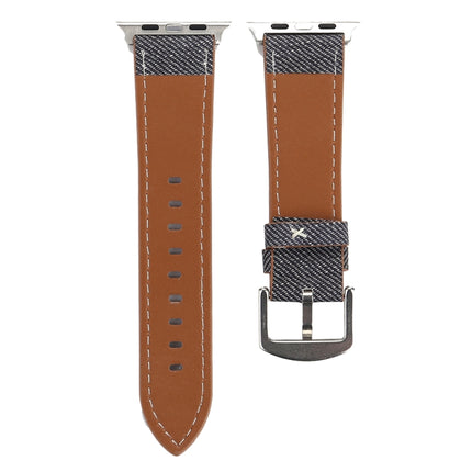 For Apple Watch Series 3 & 2 & 1 38mm Simple Fashion Genuine Leather Cowboy Pattern Watch Strap(Grey)-garmade.com