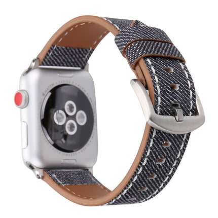 For Apple Watch Series 3 & 2 & 1 38mm Simple Fashion Genuine Leather Cowboy Pattern Watch Strap(Grey)-garmade.com