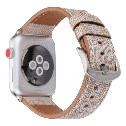 For Apple Watch Series 3 & 2 & 1 38mm Simple Fashion Genuine Leather Cowboy Pattern Watch Strap(Light Grey)-garmade.com