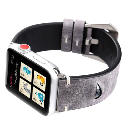 For Apple Watch Series 3 & 2 & 1 42mm Simple Fashion Cowhide Big Eyes Pattern Watch Strap-garmade.com