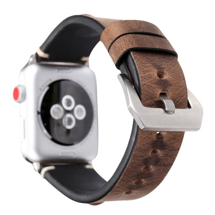 For Apple Watch Series 3 & 2 & 1 42mm Simple Fashion Cowhide Big Eyes Pattern Watch Strap-garmade.com
