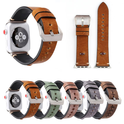 For Apple Watch Series 3 & 2 & 1 42mm Simple Fashion Cowhide Big Eyes Pattern Watch Strap-garmade.com