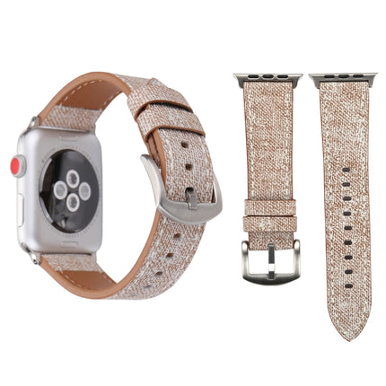 For Apple Watch Series 3 & 2 & 1 42mm Simple Fashion Genuine Leather Cowboy Pattern Watch Strap(Light Grey)-garmade.com