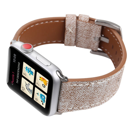 For Apple Watch Series 3 & 2 & 1 42mm Simple Fashion Genuine Leather Cowboy Pattern Watch Strap(Light Grey)-garmade.com