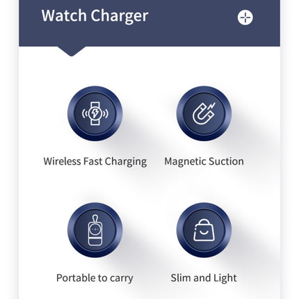 ROCK W26 Portable Magnetic Wireless Charger for Huawei Watch GT / GT2 / Honor Magic Type-C Interface(Blue)-garmade.com