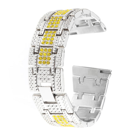 Metal Wrist Strap Watch Band for Samsung Gear S3(Silver Yellow)-garmade.com