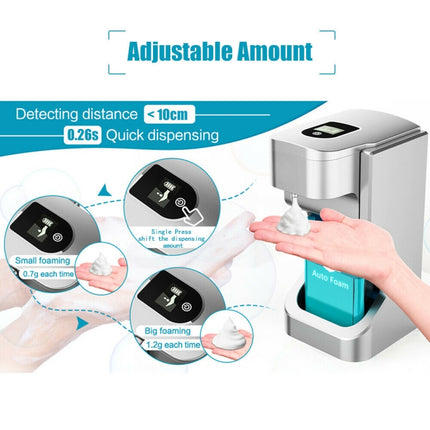 Goddard Non-contact Auto-sensing Foam Intelligent Hand Sanitizer Liquid Soap Dispenser(Space Silver)-garmade.com