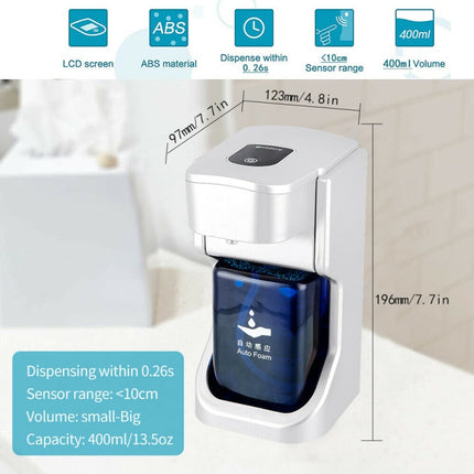 Goddard Non-contact Auto-sensing Foam Intelligent Hand Sanitizer Liquid Soap Dispenser(Space Silver)-garmade.com
