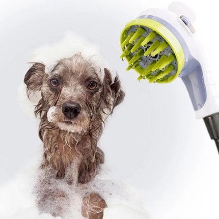 Pet Shower Shower Brush with Non-slip Handle Nozzle(Blue)-garmade.com