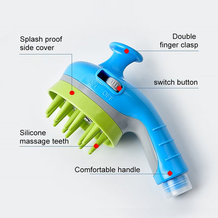 Pet Shower Shower Brush with Non-slip Handle Nozzle(Blue)-garmade.com