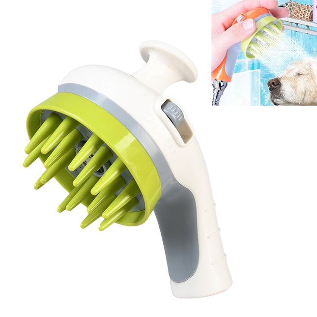 Pet Shower Shower Brush with Non-slip Handle Nozzle(White)-garmade.com