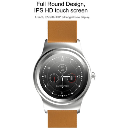 SMA-Round 1.28 inch Color Touch Screen Bluetooth Leather Strap Smart Watch, Waterproof, Support Voice Control / Heart Rate Monitor / Sleep Monitor / Bluetooth Camera, Compatible with Android and iOS System-garmade.com