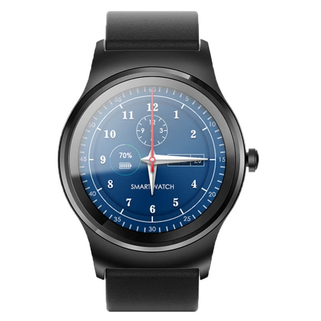 SMA-Round 1.28 inch Color Touch Screen Bluetooth Leather Strap Smart Watch, Waterproof, Support Voice Control / Heart Rate Monitor / Sleep Monitor / Bluetooth Camera, Compatible with Android and iOS System-garmade.com