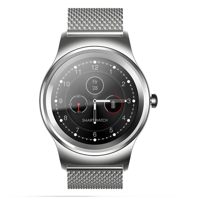 SMA-Round 1.28 inch Color Touch Screen Bluetooth Steel Strap Smart Watch, Waterproof, Support Voice Control / Heart Rate Monitor / Sleep Monitor / Bluetooth Camera, Compatible with Android and iOS System-garmade.com