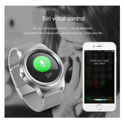 SMA-Round 1.28 inch Color Touch Screen Bluetooth Steel Strap Smart Watch, Waterproof, Support Voice Control / Heart Rate Monitor / Sleep Monitor / Bluetooth Camera, Compatible with Android and iOS System-garmade.com