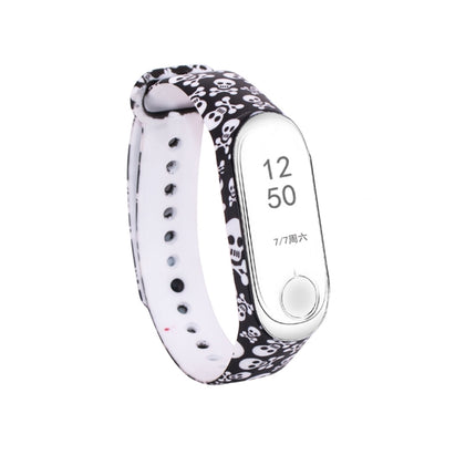 Silicone Painting Wrist Strap Watch Band for Xiaomi Mi Band 3 & 4-garmade.com