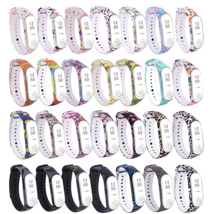 Silicone Painting Wrist Strap Watch Band for Xiaomi Mi Band 3 & 4-garmade.com