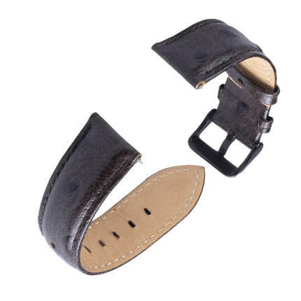 Ostrich Skin Texture Genuine Leather Wrist Watch Band for Samsung Gear S3 22mm(Coffee)-garmade.com