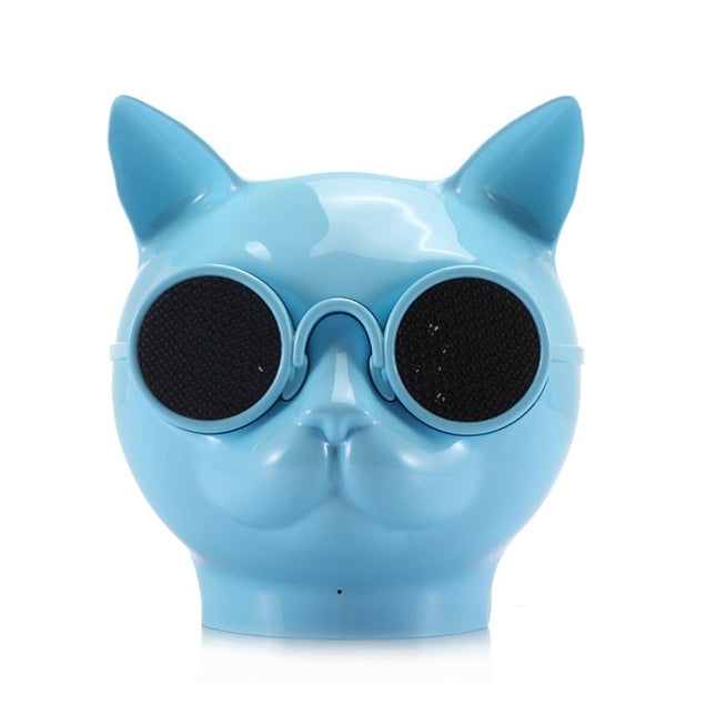 T8 Mini Cat Shape Stereo Wireless Bluetooth Speaker, Support Hands-free / TF Card / FM(Blue)-garmade.com