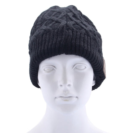 Wavy Textured Knitted Bluetooth Headset Warm Winter Beanie Hat with Mic for Boy & Girl & Adults(Black)-garmade.com