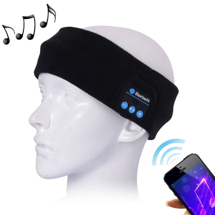 Knitted Bluetooth Headsfree Sport Music Headband with Mic for iPhone / Samsung and Other Bluetooth Devices(Black)-garmade.com