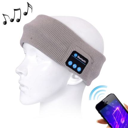 Knitted Bluetooth Headsfree Sport Music Headband with Mic for iPhone / Samsung and Other Bluetooth Devices(Grey)-garmade.com