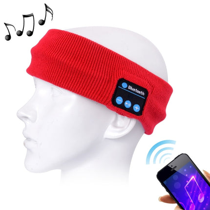 Knitted Bluetooth Headsfree Sport Music Headband with Mic for iPhone / Samsung and Other Bluetooth Devices(Red)-garmade.com