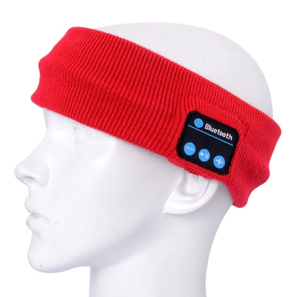 Knitted Bluetooth Headsfree Sport Music Headband with Mic for iPhone / Samsung and Other Bluetooth Devices(Red)-garmade.com