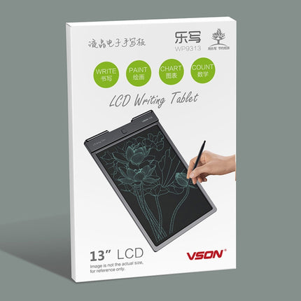 WP9313 13 inch LCD Writing Tablet Handwriting Drawing Sketching Graffiti Scribble Doodle Board for Home Office Writing Drawing(Black)-garmade.com