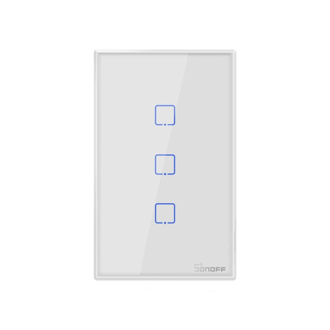 Sonoff T2 Touch 120mm Tempered Glass Panel Wall Switch Smart Home Light Touch Switch, Compatible with Alexa and Google Home, AC 100V-240V, US Plug-garmade.com