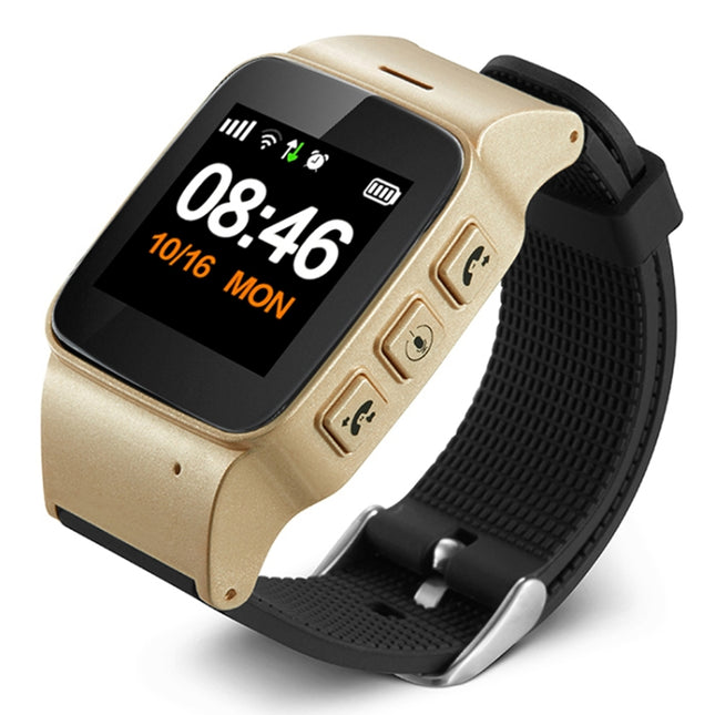 D99+ 1.22 inch HD LCD Screen GPS Smartwatch for the Elder Waterproof, Support GPS + LBS + WiFi Positioning / Two-way Dialing / Voice Monitoring / One-key First-aid / Wrist off Alarm / Safety Fence (Champagne Gold)-garmade.com