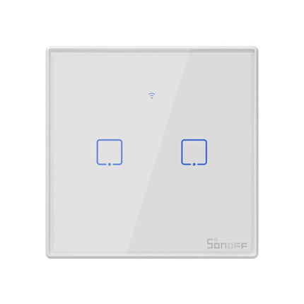 Sonoff T2 Touch 86mm Tempered Glass Panel Wall Switch Smart Home Light Touch Switch, Compatible with Alexa and Google Home, AC 100V-240V, UK Plug-garmade.com
