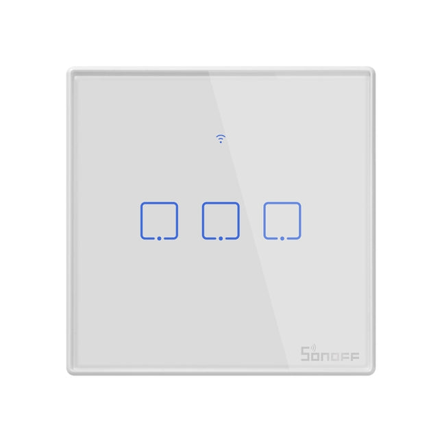 Sonoff T2 Touch 86mm Tempered Glass Panel Wall Switch Smart Home Light Touch Switch, Compatible with Alexa and Google Home, AC 100V-240V, UK Plug-garmade.com