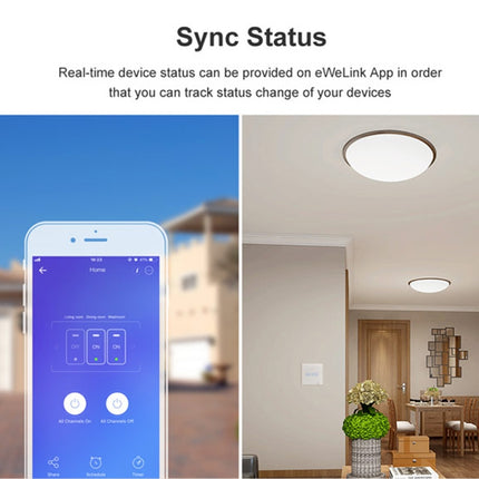 Sonoff T2 Touch 86mm Tempered Glass Panel Wall Switch Smart Home Light Touch Switch, Compatible with Alexa and Google Home, AC 100V-240V, EU Plug-garmade.com